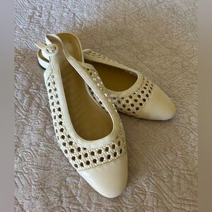 J.Crew Cream Sling Back Sandals.